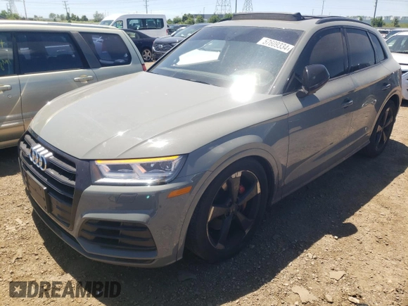 2019 Audi SQ5 Premium Plus with VIN WA1B4AFY9K2075023, listed as a Copart auction lot 57609334 with Not Provided miles and Salvage Title. Bid and sale history available at DreamBid. Image 1.