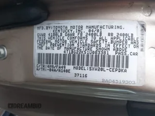 2001 Toyota Camry CE z VIN 4T1BG22K51U083381, wystawiony jako IAAI lot #41482936 z przebiegiem 84 219 mil mil oraz . Historia ofert i sprzedaży dostępna na DreamBid. Obrazek 9.