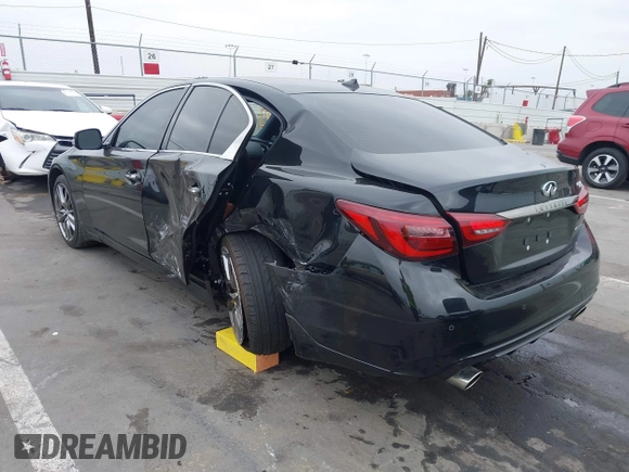 2021 Infiniti Q50 Signature Edition with VIN JN1EV7CP7MM706053, listed as a IAAI auction lot 42036446 with 26,392 mi miles and . Bid and sale history available at DreamBid. Image 3.