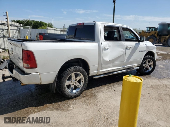 2010 Dodge 1500 SLT with VIN 1D7RV1CT0AS206922, listed as a Copart auction lot 53060375 with Not Provided miles and Salvage Title. Bid and sale history available at DreamBid. Image 3.