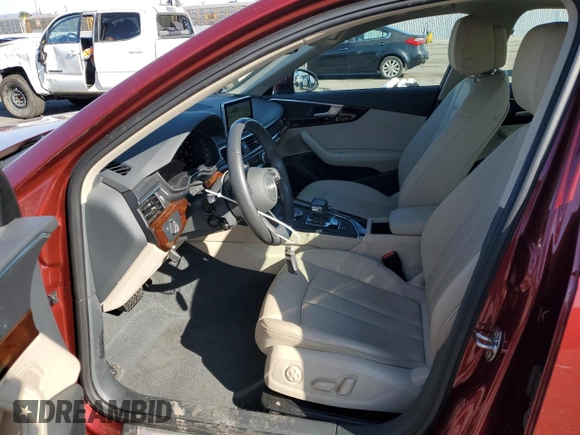 2019 Audi A4 Premium Plus with VIN WAUENAF41KA044624, listed as a Copart auction lot 50043695 with 12,368 mi miles and Salvage Title. Bid and sale history available at carsss.com. Image 7.