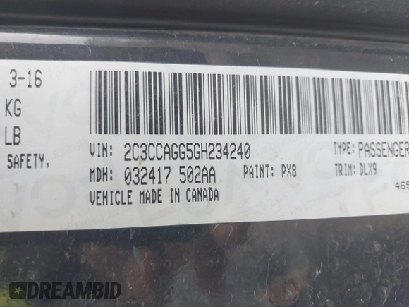 2016 Chrysler 300 with VIN 2C3CCAGG5GH234240, listed as a IAAI auction lot 41997629 with 158,081 mi miles. Bid and sale history available at carsss.com. Image 9.