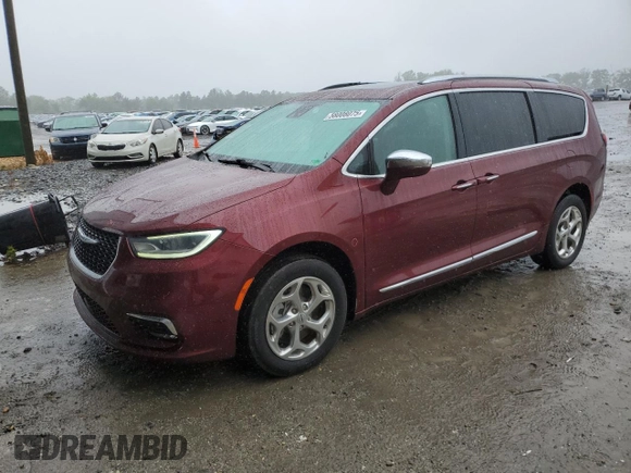 2021 Chrysler Pacifica Limited z VIN 2C4RC3GG5MR553967, wystawiony jako Copart lot #58008075 z przebiegiem 81 975 mil mil oraz Szkoda całkowita • Salvage title. Historia ofert i sprzedaży dostępna na DreamBid. Obrazek 1.