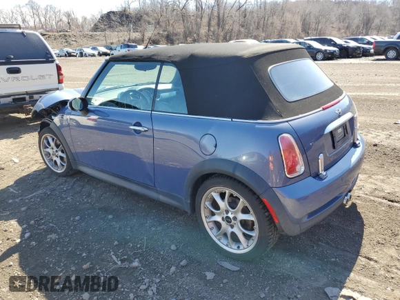 2006 MINI Convertible S with VIN WMWRH33566TJ42639, listed as a Copart auction lot 49452255 with 81,733 mi miles and Salvage title. Bid and sale history available at DreamBid. Image 2.