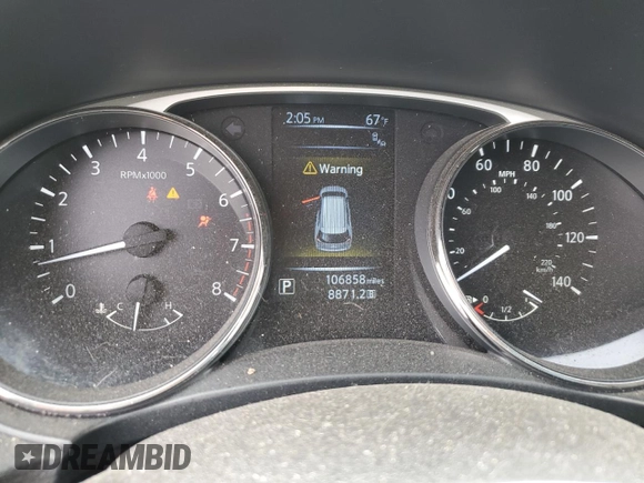 2016 Nissan Rogue SV with VIN JN8AT2MT4GW015737, listed as a Copart auction lot 49930235 with 106,858 mi miles and Salvage Title. Bid and sale history available at carsss.com. Image 9.