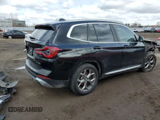 2022 BMW X3 xDrive30i with VIN 5UX53DP01N9L98122, listed as a Copart auction lot 50094865 with 33,452 mi miles and Salvage Title. Bid and sale history available at DreamBid. Image 3.