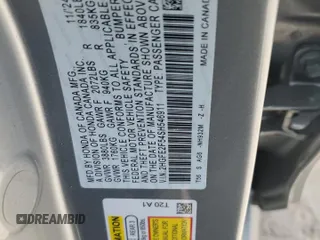2025 Honda Civic Sport z VIN 2HGFE2F54SH546911, wystawiony jako Copart lot #54966695 z przebiegiem 4129 mil mil oraz Nie do naprawy • Non repairable. Historia ofert i sprzedaży dostępna na DreamBid. Obrazek 13.