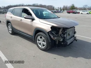 2018 GMC Terrain SLE with VIN 3GKALMEV2JL260190, listed as a IAAI auction lot 41858619 with 92,527 mi miles and . Bid and sale history available at carsss.com. Image 1.
