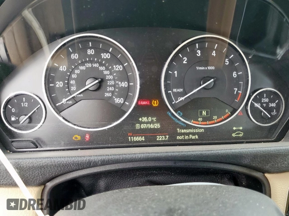 2015 BMW 3 Series 328i with VIN WBA3A5G5XFNS90734, listed as a Copart auction lot 65254575 with 116,664 mi miles and Salvage title. Bid and sale history available at DreamBid. Image 9.