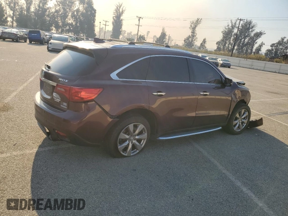 2014 Acura MDX Advance z VIN 5FRYD3H87EB019980, wystawiony jako Copart lot #78949984 z przebiegiem Nie podano mil oraz Szkoda całkowita • Salvage title. Historia ofert i sprzedaży dostępna na DreamBid. Obrazek 3.