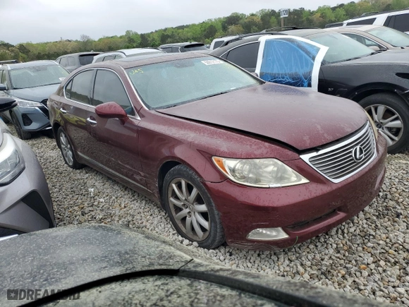 2007 Lexus LS 460 with VIN JTHBL46F075042649, listed as a Copart auction lot 50012175 with 109,406 mi miles and Salvage Title. Bid and sale history available at carsss.com. Image 4.