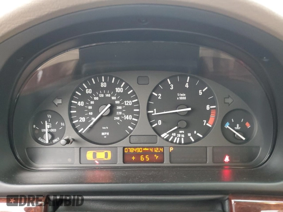2001 BMW 5 Series 530iA with VIN WBADT63441CF05226, listed as a Copart auction lot 74981094 with 78,490 mi miles and Salvage Title. Bid and sale history available at carsss.com. Image 9.