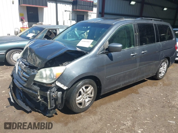2005 Honda Odyssey EX-L with VIN 5FNRL387X5B069823, listed as a IAAI auction lot 41883007 with 267,250 mi miles and . Bid and sale history available at DreamBid. Image 2.