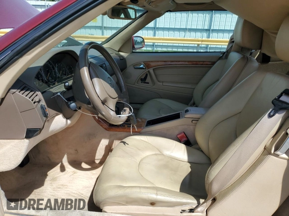 2001 Mercedes-Benz SL 500 with VIN WDBFA68F51F197134, listed as a Copart auction lot 55603755 with 115,826 mi miles and Salvage title. Bid and sale history available at DreamBid. Image 7.