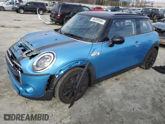 2018 MINI Hardtop Cooper S with VIN WMWXP7C5XJ2A48590, listed as a Copart auction lot 86309584 with 56,643 mi miles and Salvage Title. Bid and sale history available at DreamBid. Image 1.