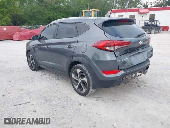 2016 Hyundai Tucson Limited with VIN KM8J33A27GU245096, listed as a IAAI auction lot 41961905 with 101,195 mi miles. Bid and sale history available at carsss.com. Image 3.