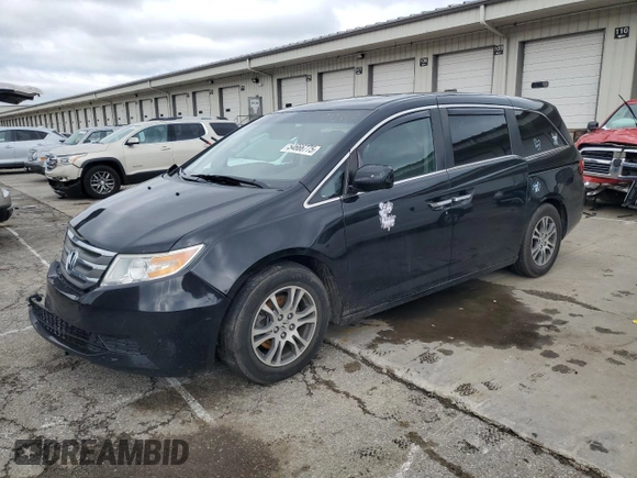 2013 Honda Odyssey EX-L with VIN 5FNRL5H61DB019930, listed as a Copart auction lot 54666775 with 175,300 mi miles and Salvage title. Bid and sale history available at DreamBid. Image 1.