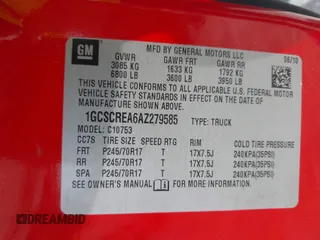 2010 Chevrolet Silverado 1500 LS with VIN 1GCSCREA6AZ279585, listed as a IAAI auction lot 41877080 with 162,897 mi miles. Bid and sale history available at carsss.com. Image 9.