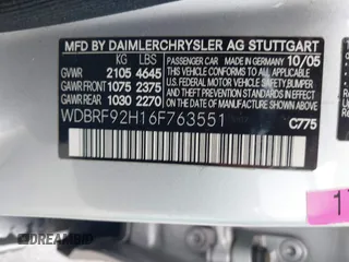 2006 Mercedes-Benz C 280 Luxury with VIN WDBRF92H16F763551, listed as a IAAI auction lot 42380364 with 253,957 mi miles and . Bid and sale history available at DreamBid. Image 9.