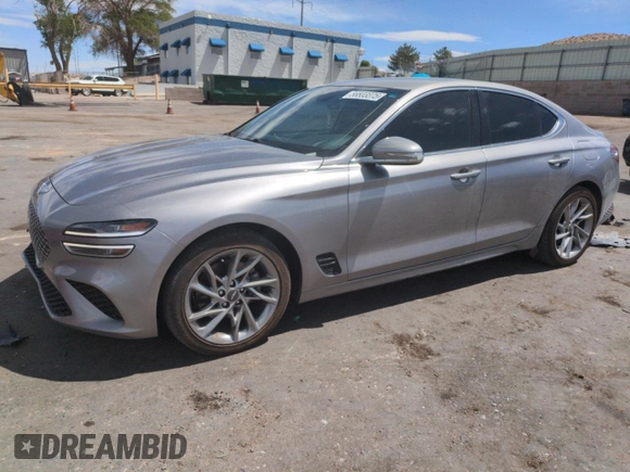 2022 Genesis G70 2.0T z VIN KMTG34TA2NU095874, wystawiony jako Copart lot #56803375 z przebiegiem 61 492 mil mil oraz Szkoda całkowita • Salvage title. Historia ofert i sprzedaży dostępna na DreamBid. Obrazek 1.