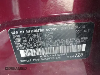 2018 Mitsubishi Mirage ES with VIN ML32A3HJXJH005913, listed as a IAAI auction lot 42112960 with 70,000 mi miles and . Bid and sale history available at DreamBid. Image 9.