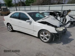 2006 Mercedes-Benz C 230 Sport with VIN WDBRF52H76A873641, listed as a Copart auction lot 46688054 with 123,877 mi miles and Salvage title. Bid and sale history available at DreamBid. Image 4.