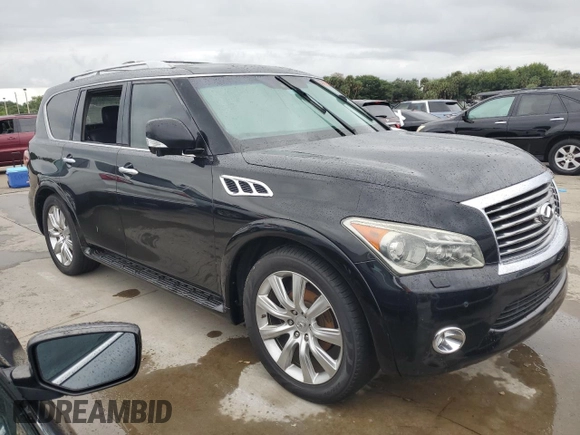2012 Infiniti QX56 7-passenger with VIN JN8AZ2NF8C9518669, listed as a Copart auction lot 74218614 with 0 mi miles and Non Repairable. Bid and sale history available at carsss.com. Image 4.