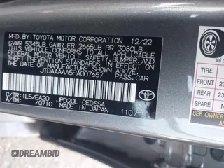 2023 Toyota Mirai XLE with VIN JTDAAAAA5PA007657, listed as a IAAI auction lot 41814468 with 12,809 mi miles. Bid and sale history available at carsss.com. Image 9.