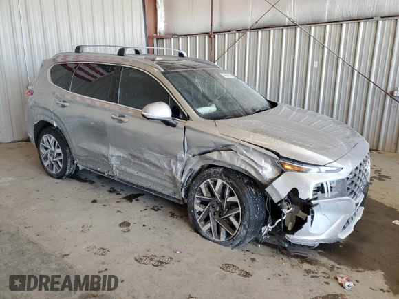 2021 Hyundai Santa Fe Calligraphy with VIN 5NMS5DAL0MH364340, listed as a Copart auction lot 44924695 with 48,324 mi miles and Salvage title. Bid and sale history available at DreamBid. Image 4.