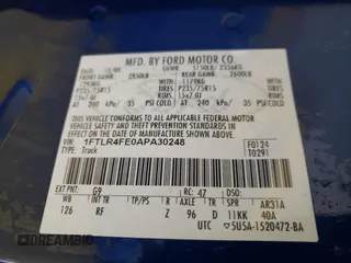 2010 Ford Ranger XLT with VIN 1FTLR4FE0APA30248, listed as a Copart auction lot 51171565 with 214,001 mi miles and Clean title. Bid and sale history available at DreamBid. Image 12.