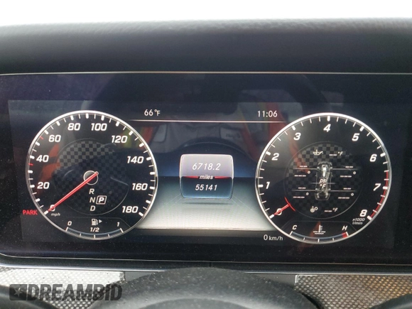 2019 Mercedes-Benz E-Class AMG E 53 with VIN WDDZF6BBXKA571859, listed as a Copart auction lot 73335844 with 55,141 mi miles and Salvage Title. Bid and sale history available at carsss.com. Image 9.