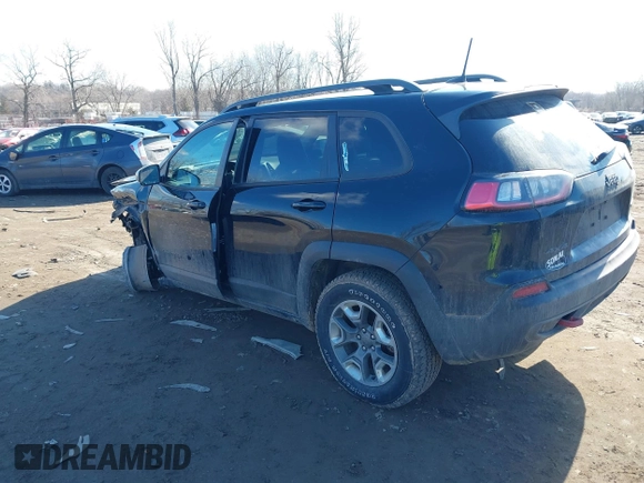 2019 Jeep Cherokee Trailhawk with VIN 1C4PJMBX6KD399568, listed as a IAAI auction lot 41645861 with 75,807 mi miles and . Bid and sale history available at DreamBid. Image 3.