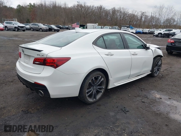2019 Acura TLX w/A-Spec Pkg with VIN 19UUB1F61KA002075, listed as a IAAI auction lot 40991938 with 49,402 mi miles. Bid and sale history available at carsss.com. Image 4.