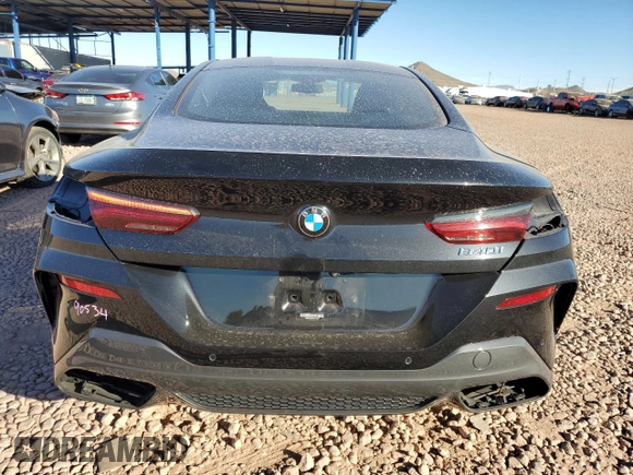 2021 BMW 8 Series 840i with VIN WBAAE2C09MCF72461, listed as a Copart auction lot 79049264 with 23,681 mi miles and Salvage Title. Bid and sale history available at carsss.com. Image 6.