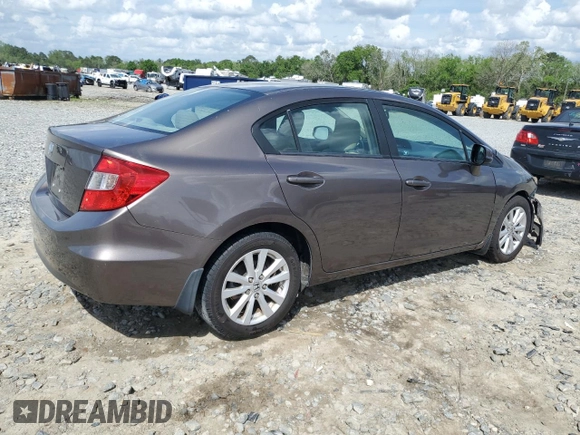 2012 Honda Civic EX-L with VIN 2HGFB2F92CH572839, listed as a Copart auction lot 51507805 with 95,881 mi miles and Salvage Title. Bid and sale history available at DreamBid. Image 3.