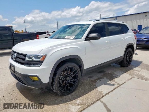 2018 Volkswagen Atlas SE with VIN 1V2CR2CA2JC569353, listed as a Copart auction lot 58377025 with 116,303 mi miles and Clean title. Bid and sale history available at DreamBid. Image 1.