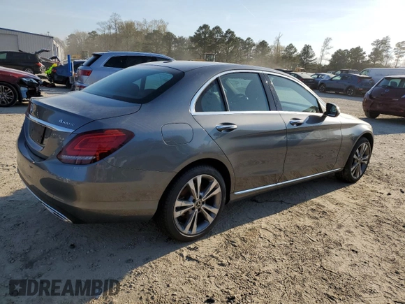 2021 Mercedes-Benz C 300 with VIN W1KWF8EB1MR620719, listed as a Copart auction lot 50681685 with 24,906 mi miles and Salvage Title. Bid and sale history available at carsss.com. Image 3.