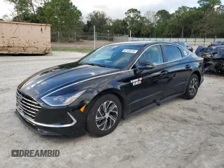 2023 Hyundai Sonata Hybrid Blue with VIN KMHL24JJ1PA060455, listed as a Copart auction lot 87152374 with 42,058 mi miles and Non Repairable. Bid and sale history available at carsss.com. Image 1.