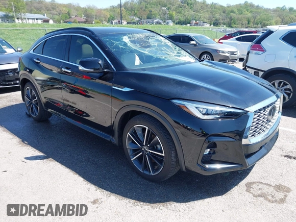 2023 Infiniti QX55 Essential z VIN 3PCAJ5KR0PF117311, wystawiony jako IAAI lot #42050398 z przebiegiem 16 028 mil mil oraz . Historia ofert i sprzedaży dostępna na DreamBid. Obrazek 1.