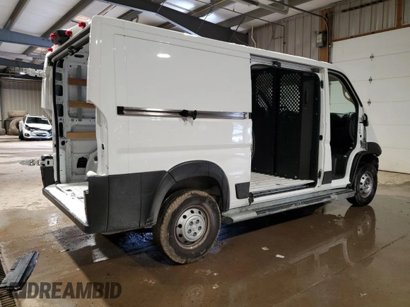 2023 Ram ProMaster Cargo with VIN 3C6LRVVG1PE565680, listed as a Copart auction lot 88541065 with 17,598 mi miles and Salvage Title. Bid and sale history available at DreamBid. Image 3.