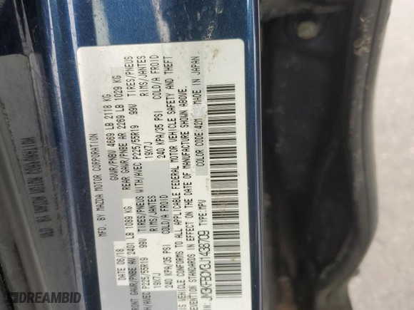 2018 Mazda CX-5 Touring with VIN JM3KFBCM3J1438709, listed as a Copart auction lot 47961605 with 117,204 mi miles and Salvage Title. Bid and sale history available at carsss.com. Image 13.