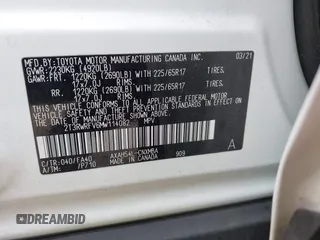 2021 Toyota RAV4 Hybrid XLE with VIN 2T3RWRFV6MW114082, listed as a IAAI auction lot 42038315 with 50,009 mi miles. Bid and sale history available at carsss.com. Image 9.