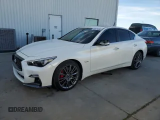 2018 Infiniti Q50 RED SPORT 400 with VIN JN1FV7AR9JM481168, listed as a Copart auction lot 44678895 with 59,724 mi miles and Salvage Title. Bid and sale history available at carsss.com. Image 1.