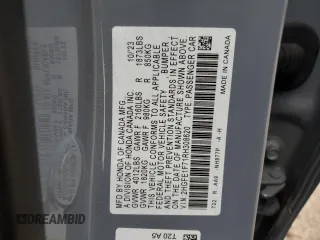 2024 Honda Civic Sedan EX with VIN 2HGFE1F71RH308620, listed as a Copart auction lot 48609545 with 10,435 mi miles and Salvage Title. Bid and sale history available at carsss.com. Image 14.