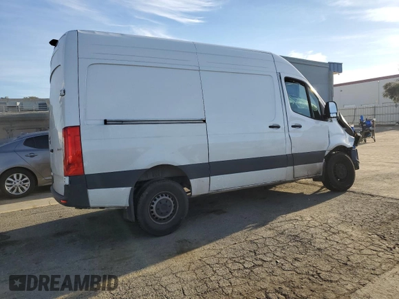 2024 Mercedes-Benz Sprinter Cargo with VIN W1Y4KBHY4RT182858, listed as a Copart auction lot 87263844 with Not Provided miles and Salvage Title. Bid and sale history available at carsss.com. Image 3.