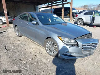 2016 Hyundai Genesis 3.8L with VIN KMHGN4JE3GU137577, listed as a IAAI auction lot 41599851 with 158,011 mi miles. Bid and sale history available at carsss.com. Image 1.