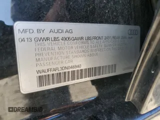2013 Audi A4 Premium Plus z VIN WAUFFAFL3DN048940, wystawiony jako Copart lot #53994735 z przebiegiem 98 641 mil mil oraz Czysty tytuł • Clean title. Historia ofert i sprzedaży dostępna na DreamBid. Obrazek 12.