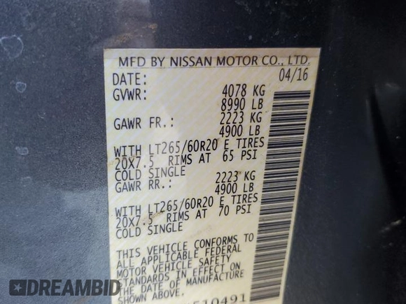 2016 Nissan Titan XD PRO-4X with VIN 1N6BA1F47GN510491, listed as a Copart auction lot 77826454 with 102,285 mi miles and Clean Title. Bid and sale history available at carsss.com. Image 12.