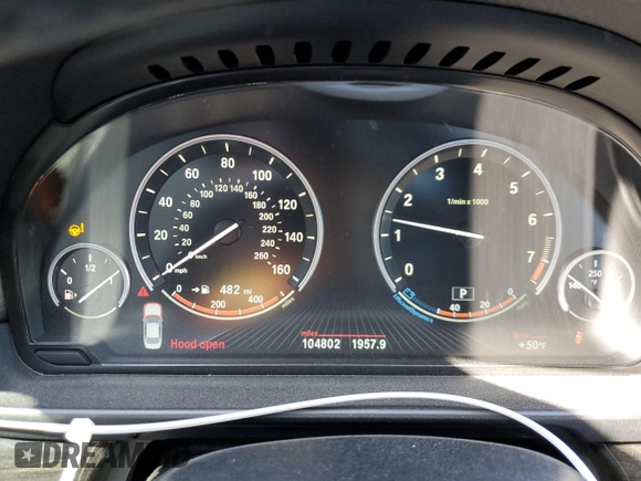 2014 BMW 5 Series 528i with VIN WBA5A5C54ED509285, listed as a Copart auction lot 52080765 with 104,802 mi miles and Salvage Title. Bid and sale history available at carsss.com. Image 9.