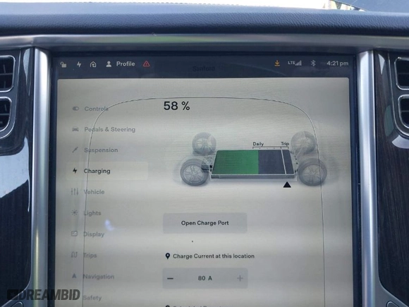 2013 Tesla Model S with VIN 5YJSA1DN9DFP06165, listed as a IAAI auction lot 40920844 with 181,342 mi miles. Bid and sale history available at carsss.com. Image 16.